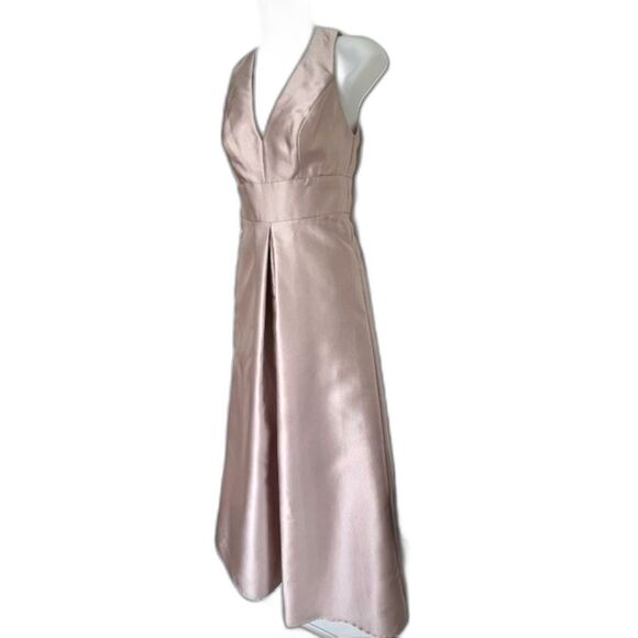 ALFRED SUNG CHAMPAGNE FULL LENGTH DRESS POCKETS SIZE 2 BRIDESMAID MOB MOG - Picture 4 of 12
